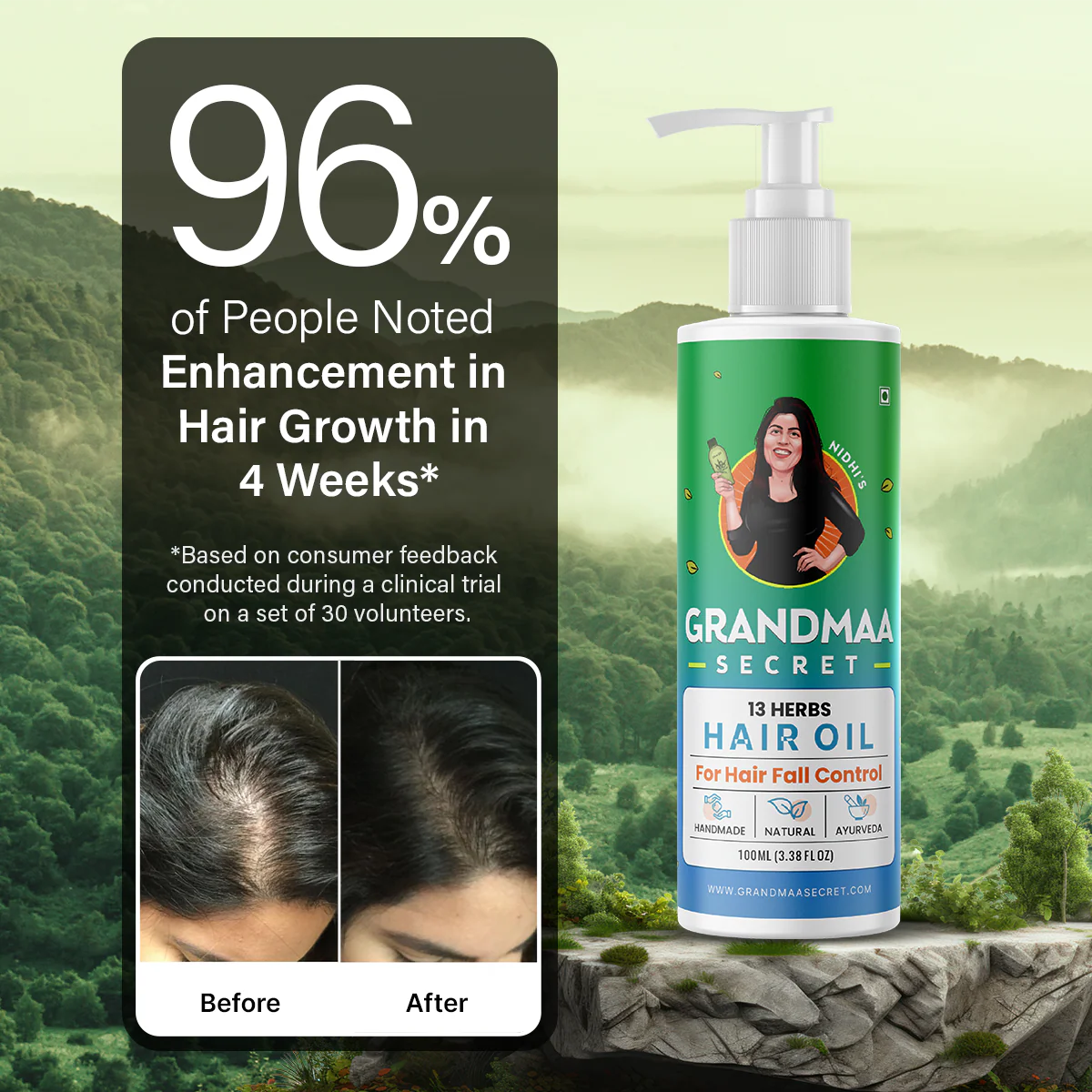 13 Herbs Hair Oil for Hair Fall Control - Big Bottle of 200mL - Image 3