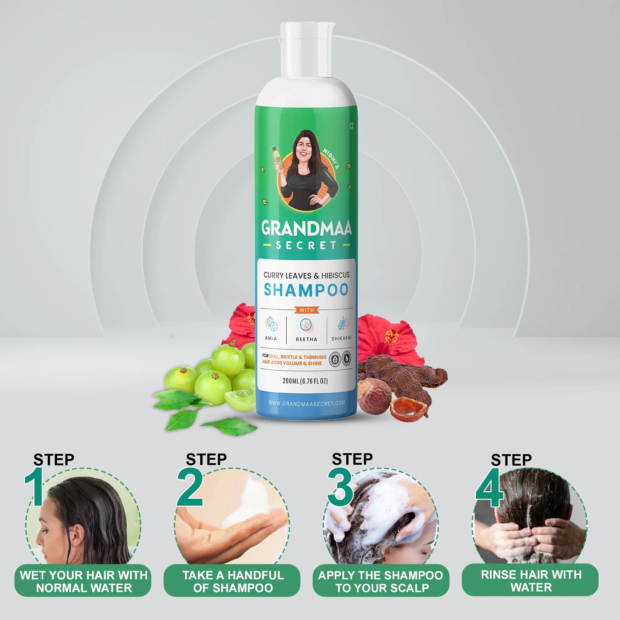 Curry Leaf and Hibiscus Shampoo for Hair Fall Control - Image 4