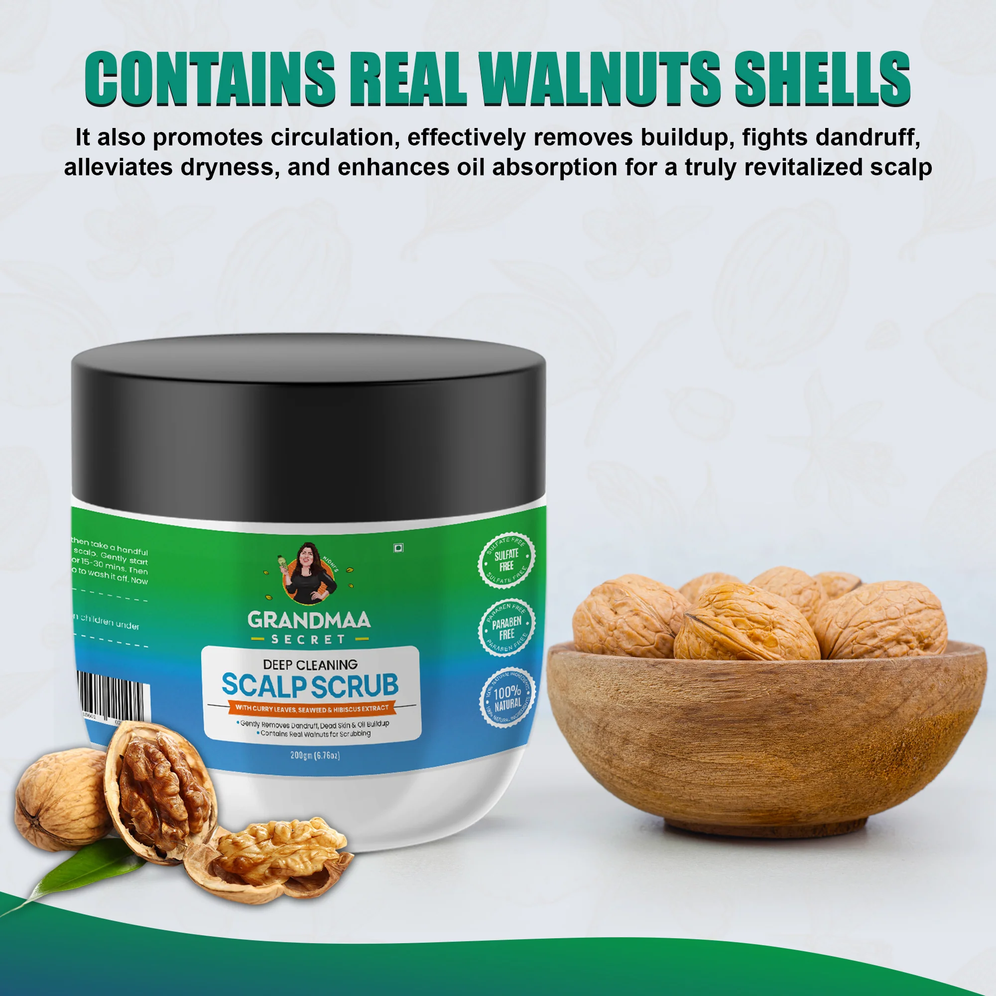 Hair Fall Control Combo with Hair Oil, Shampoo, Scalp Scrub, Neem Comb - Image 4