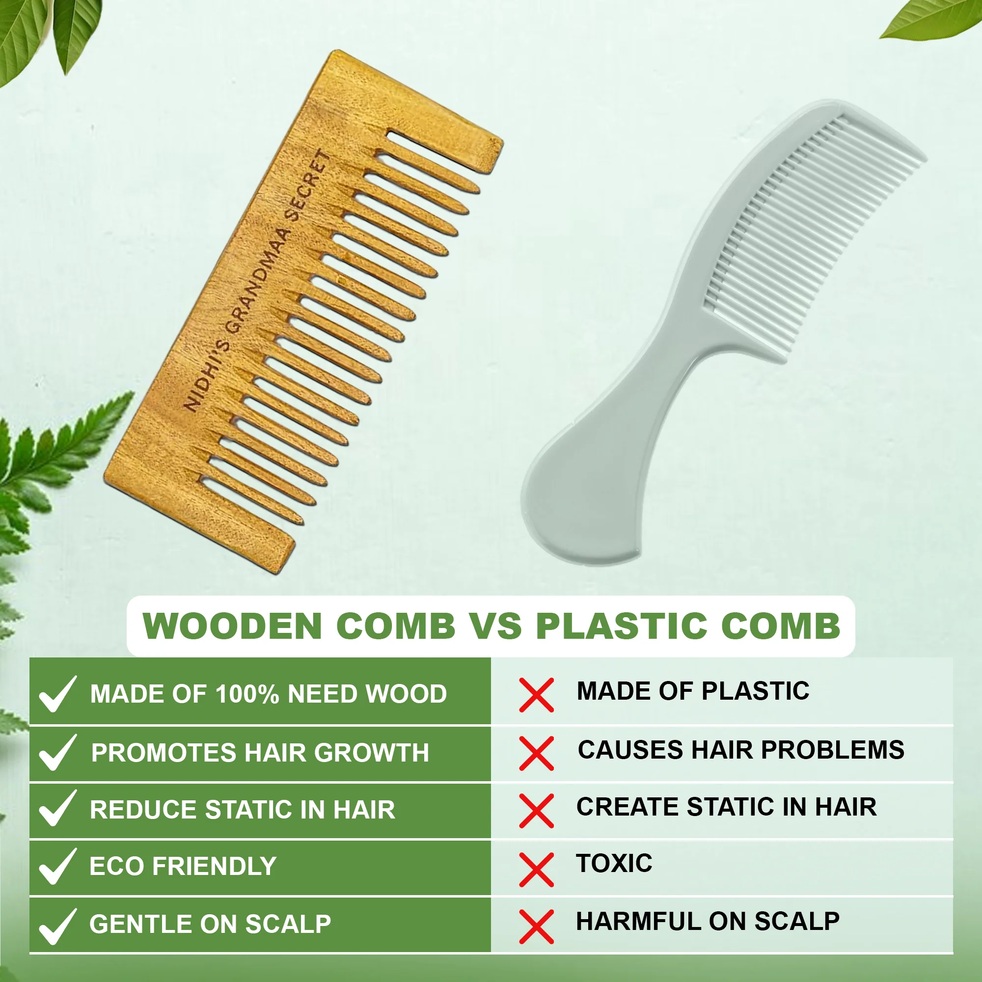 13 Herbs Hair Oil with Kacchi Neem Comb - Natural Hair Care Combo - Image 6