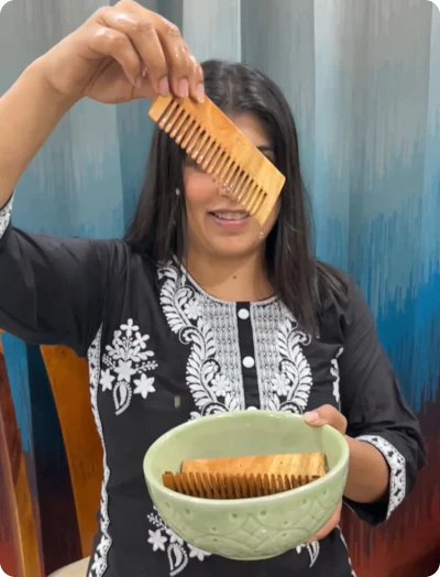 13 Herbs Hair Oil with Kacchi Neem Comb - Natural Hair Care Combo - Image 8