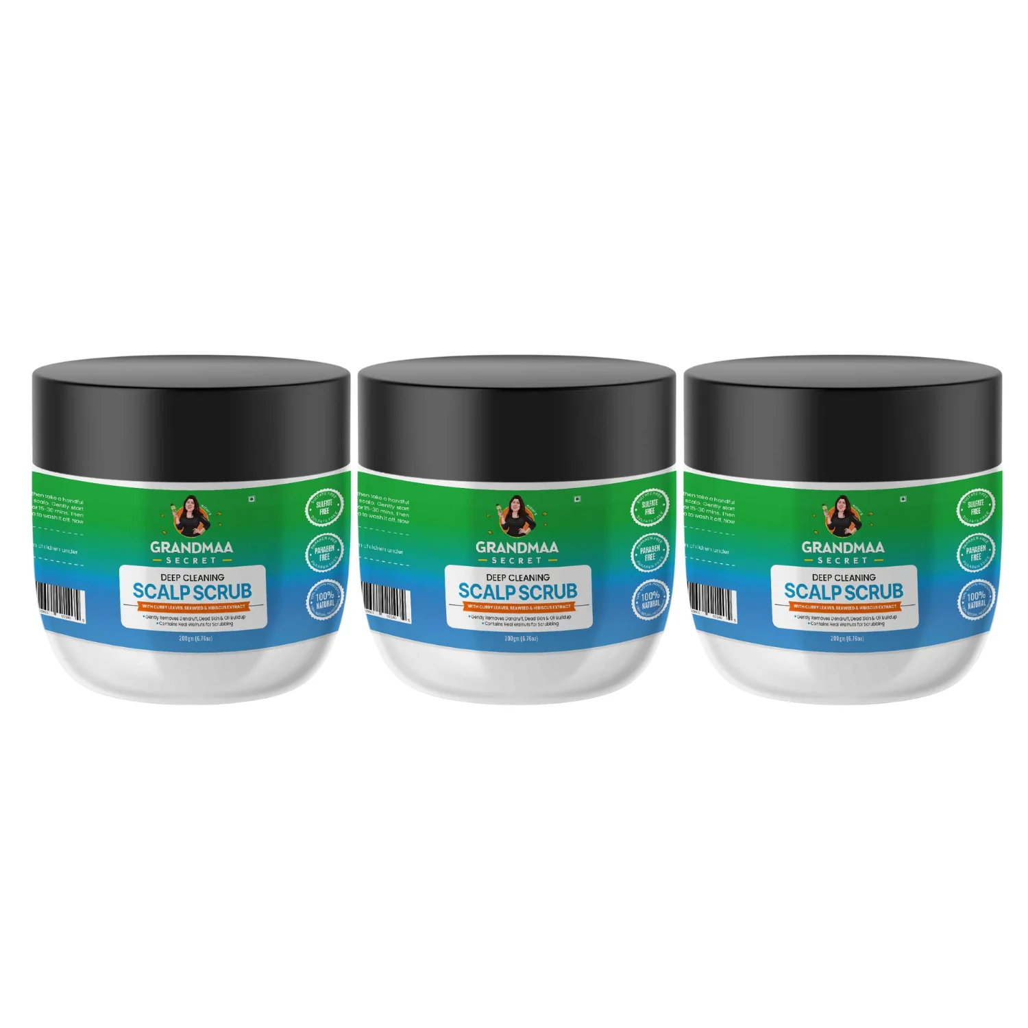 Scalp Scrub with Curry Leaves & Seaweed - Removes Dandruff, Dead Skin & Oil Buildup - 200g - Image 9