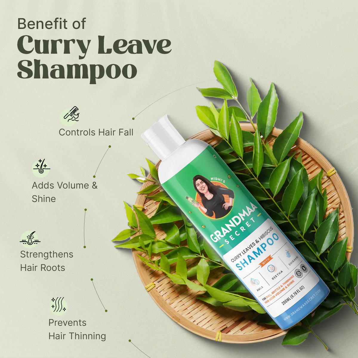 Curry Leaf and Hibiscus Shampoo for Hair Fall Control - Image 3