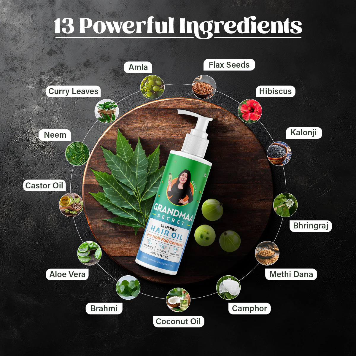 Thick Hair Combo with 13 Herbs Hair Oil, Shampoo & Rosemary Ark - Image 4